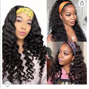 NWT Headband Human Hair Wig Loose Wave 14”